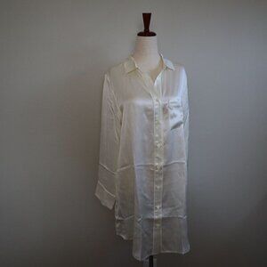 NWT Cozy Earth Serenity Silk Classic Long Sleeve Sleep Dress Size Small